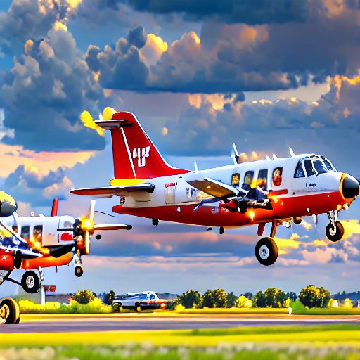 025_Two small planes sitting near each other on a run way..png